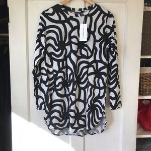 NWT Marimekko Renne Pieni Joonas Black/White Tunic